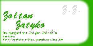 zoltan zatyko business card